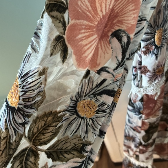 For Love and Lemons sz S Floral Lace Trim Women's Tunic Top Mini Dress euc - Picture 5 of 13